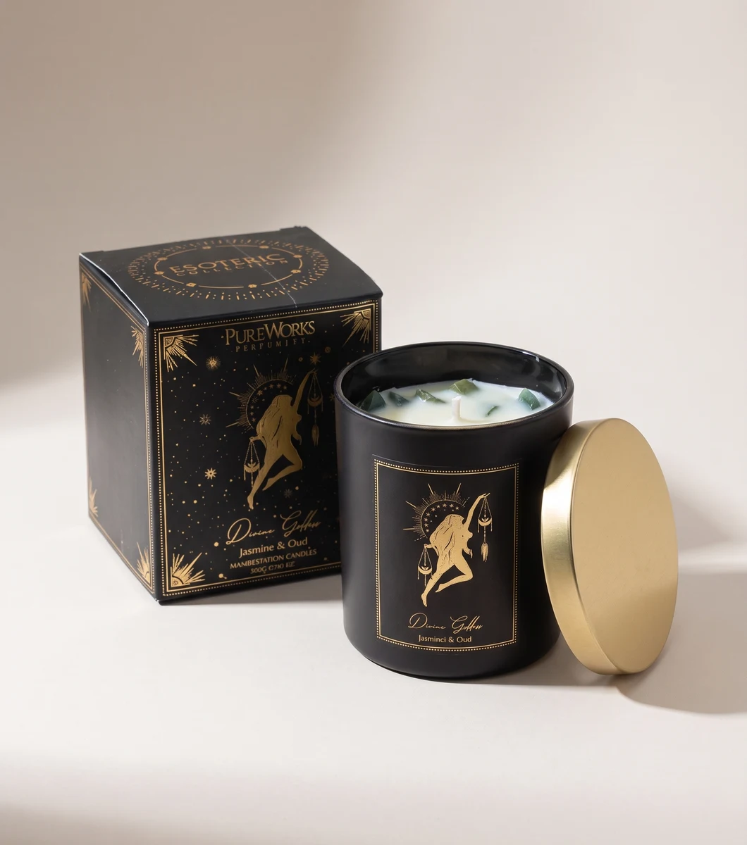 Candela d'Intento Divine Goddess – 200 g in vetro con coperchio Candela d'Intento Divine Goddess – 200 g in vetro con coperchio