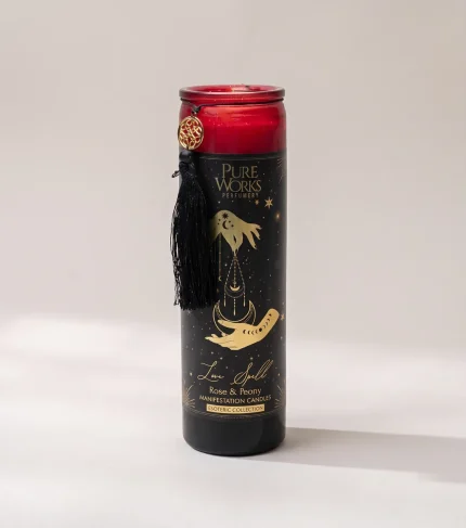 Candela d'Intento Love Spell – 300 g in vetro con nappina