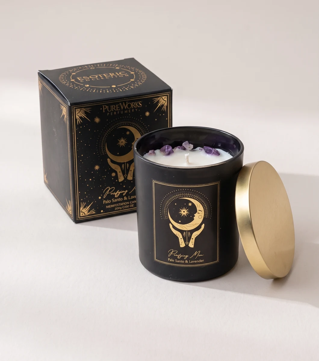 Candela d'Intento Purifying Moon – 200 g in vetro con coperchio Candela d'Intento Purifying Moon – 200 g in vetro con coperchio