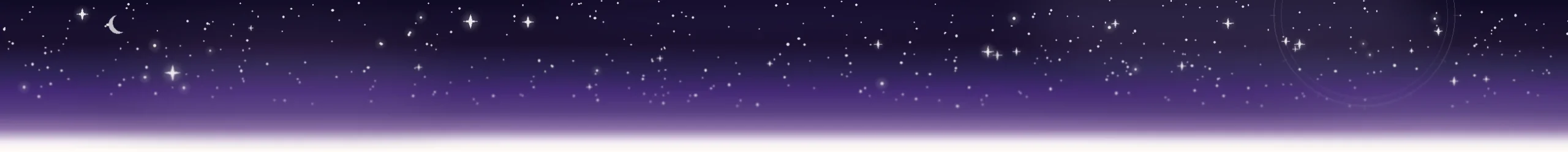 Sfondo notturno astrologico con stelle, luna crescente e sfocatura progressiva
